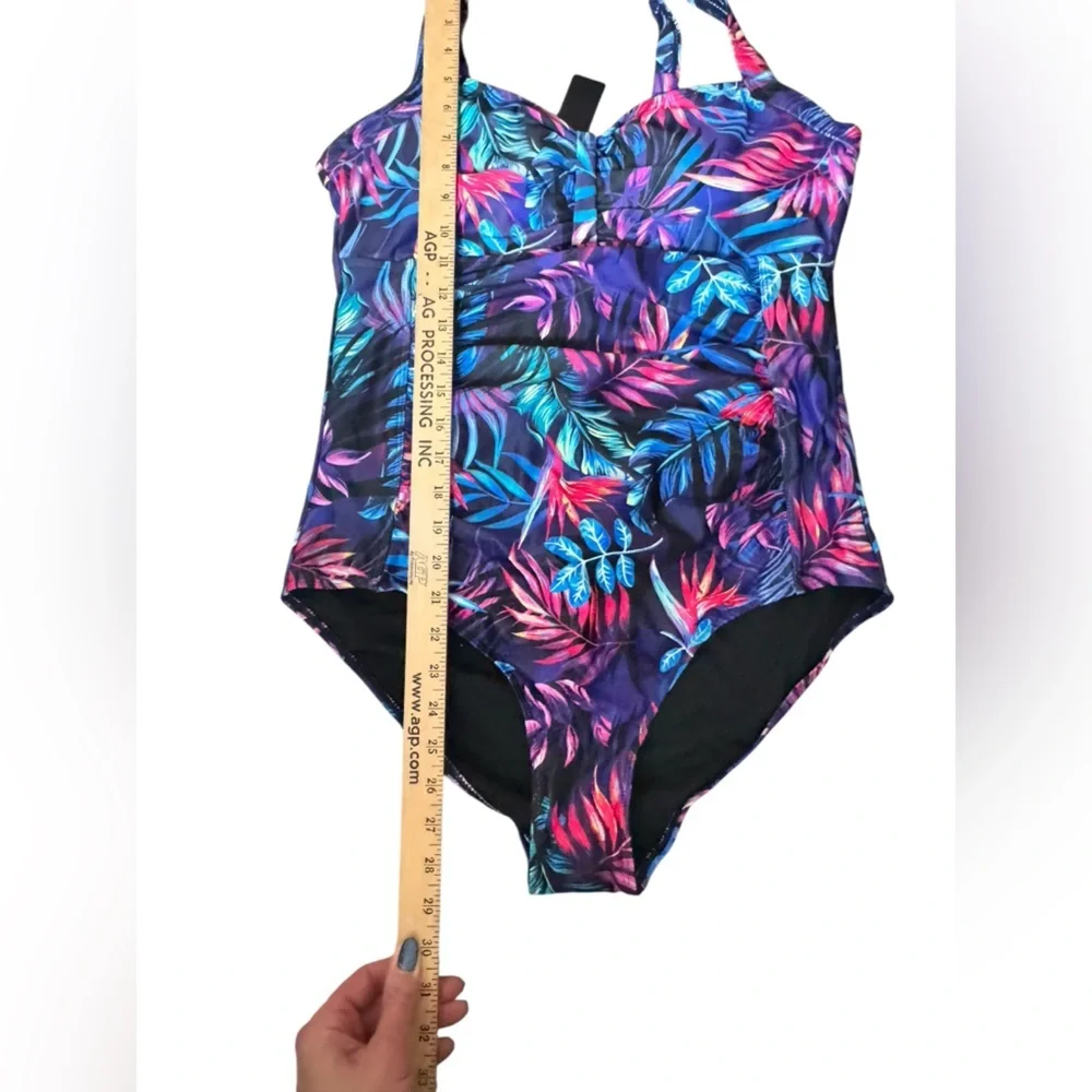 Tempt Me XXL Tropical One-Piece Swimsuit Tummy Control Spring Break Beach B61 - Picture 5 of 8